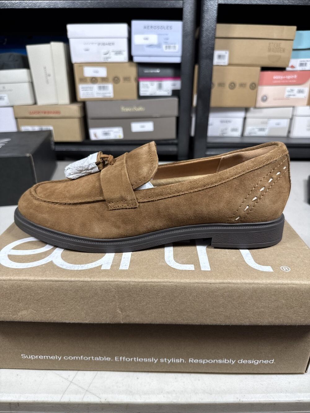 Women's 9.5 Wide Earth Deeana Casual Loafers, Medium Brown 210